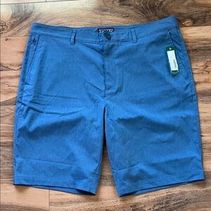 Blue Performance Golf Dress Shorts Stretch Travel Casual 38x10 Rye Hawker Rye